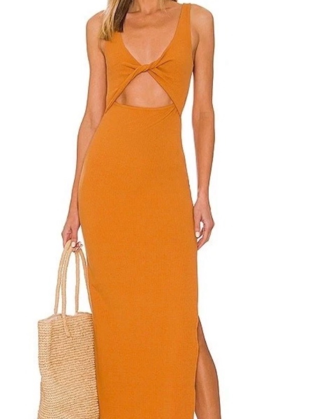 Cutout Twist Maxi Dress in Mustard l space